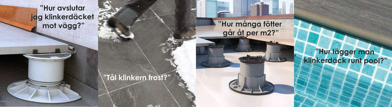 FAQ Vanliga frågor om Pronto Klinkerdäck – frost, pool, fötter och avslut